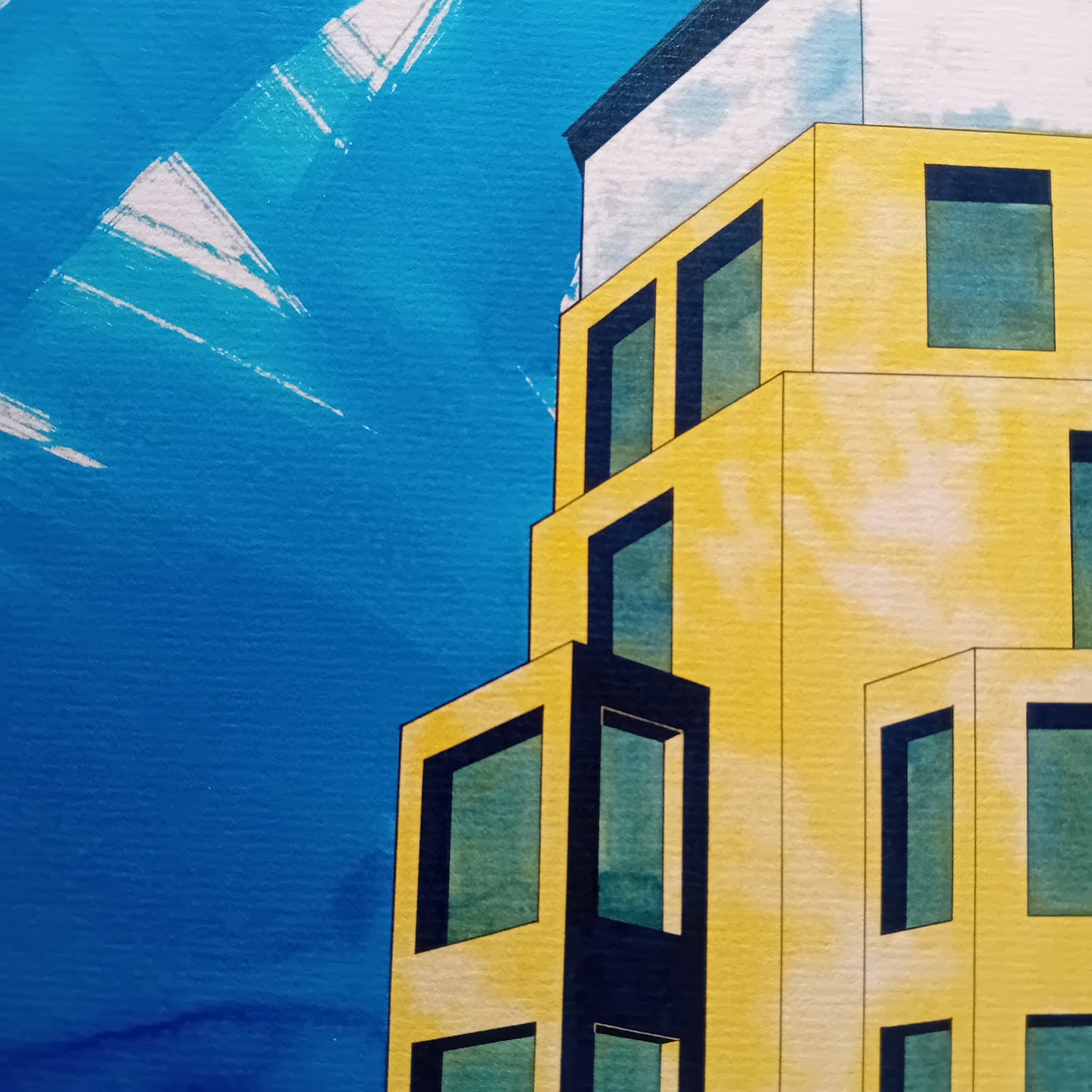 dessin d'un immeuble berlinois avec bow-window