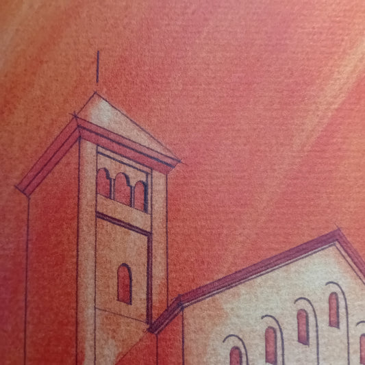 dessin de l'église luthérienne à Rome