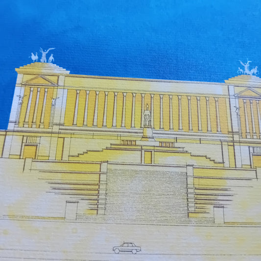 dessin monument Victor Emmanuel II à Rome