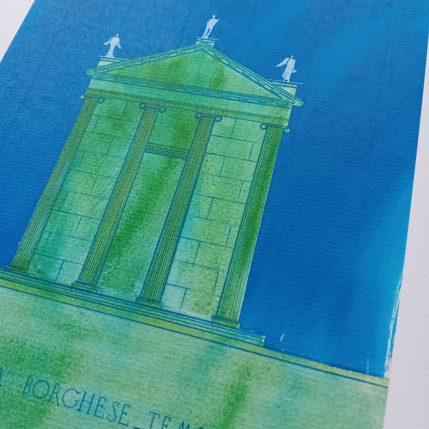 dessin du temple d'esculape à Rome