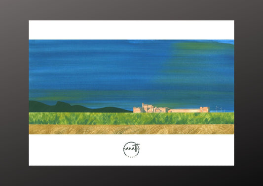 Affiche picturale forteresse château dans la campagne française