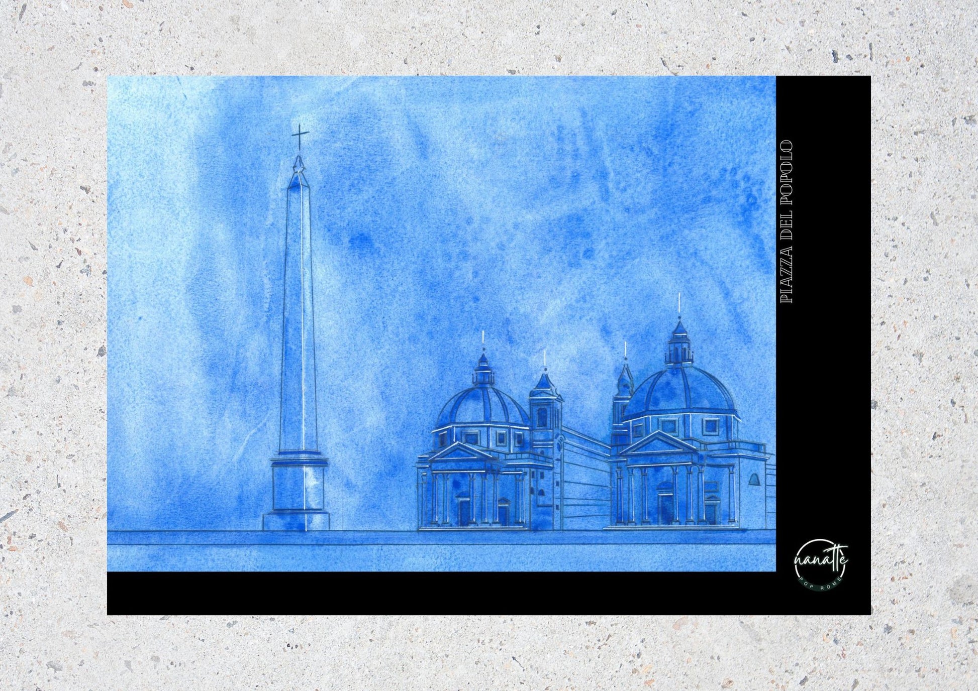 Affiche picturale perspective Piazza del Popolo Rome