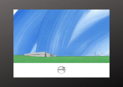 affiche usine dans la campagne française