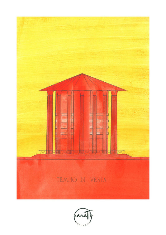 affiche du temple de Vesta à Rome