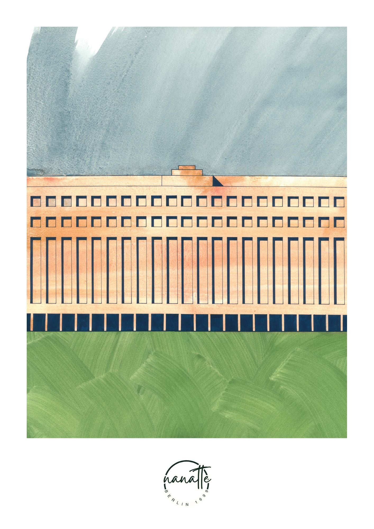 affiche d'architecture de l'aéroport de Tempelhof à Berlin