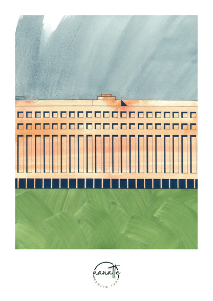 affiche d'architecture de l'aéroport de Tempelhof à Berlin