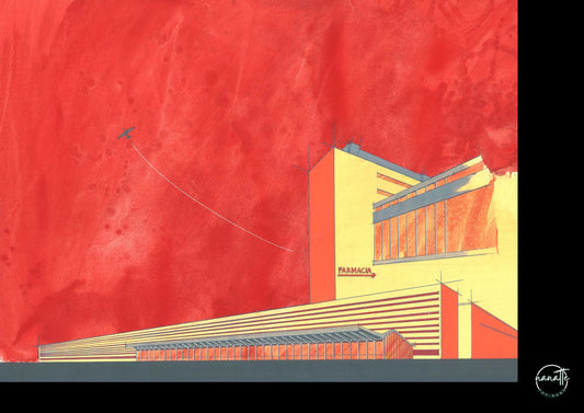 affiche d'architecture de la gare de Termini à Rome