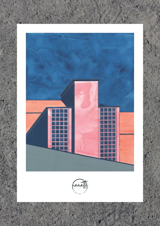 Affiche picturale architecture immeuble industriel Berlin