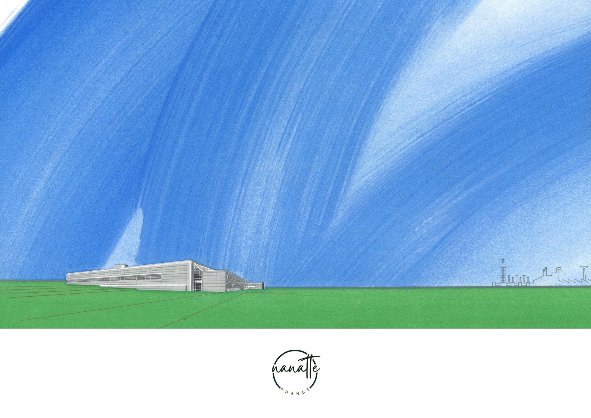 affiche d'une usine dans la campagne française