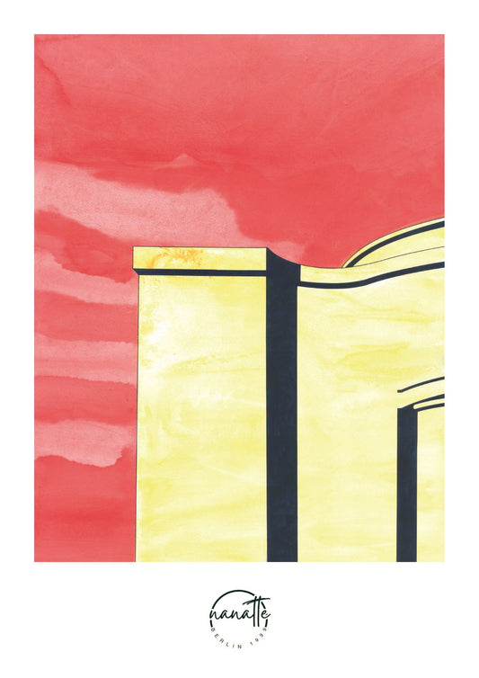 Affiche d'architecture du théâtre Volksbuhne à Berlin