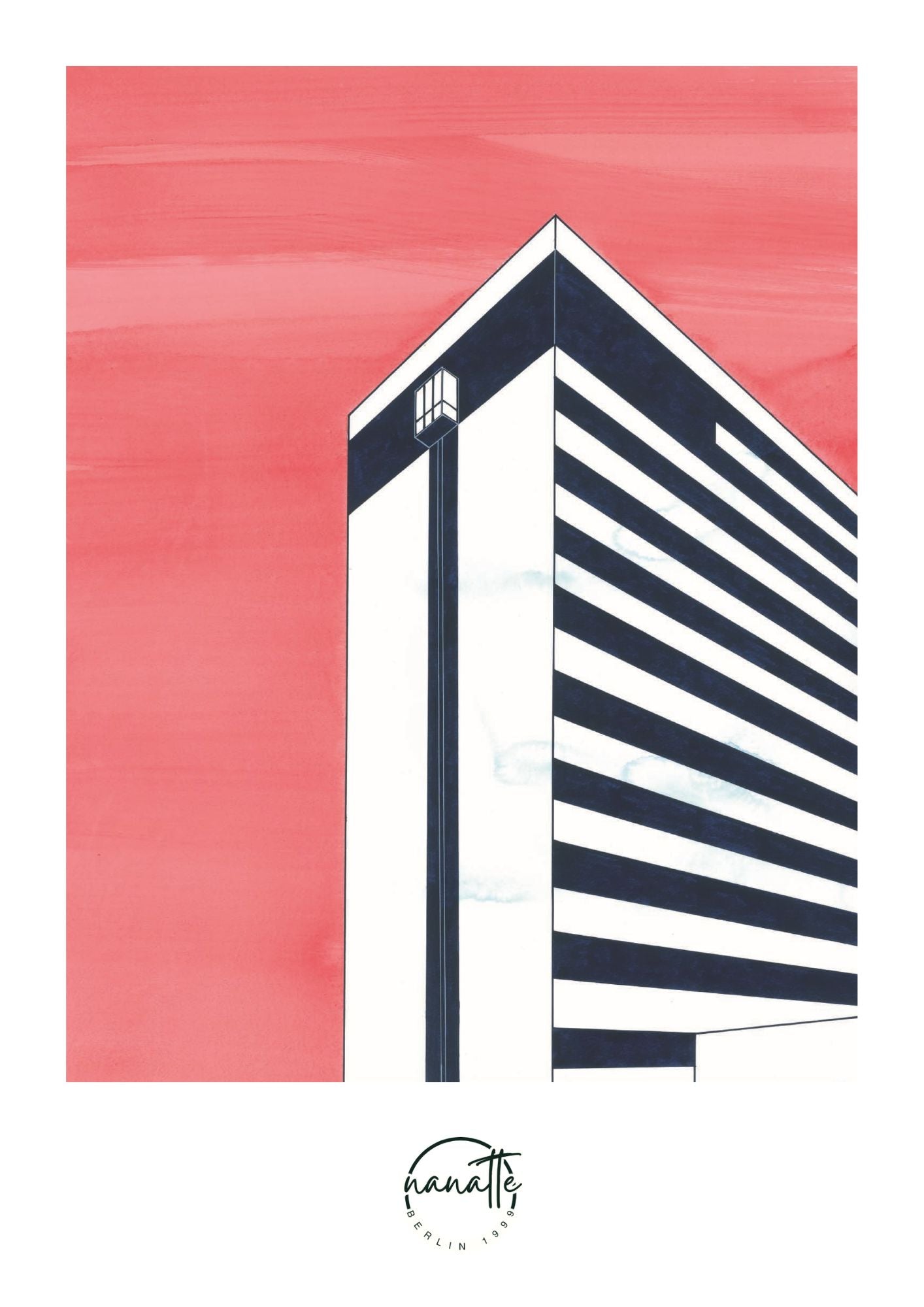 affiche d'un ascenseur vertigineux sur le mur extérieur d'un immeuble berlinois
