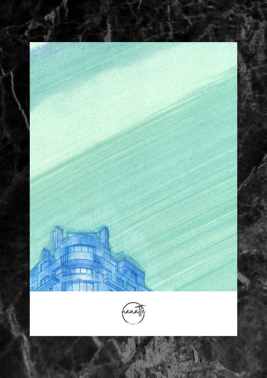 Affiche picturale détail immeuble art déco Paris