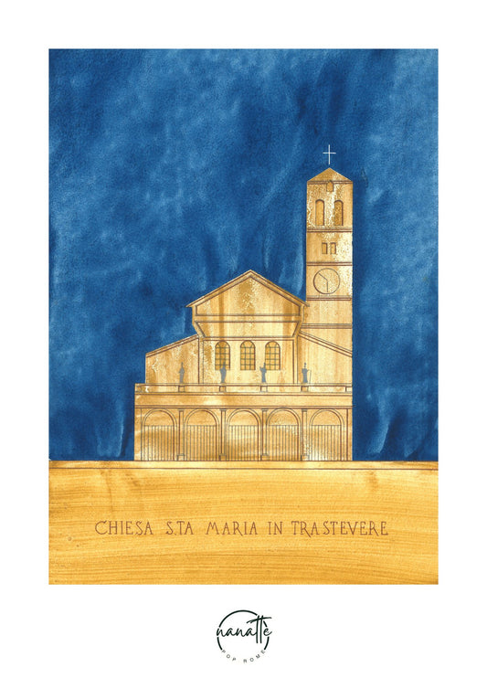 affiche de l'Eglise Sainte Marie du Trastevere à Rome