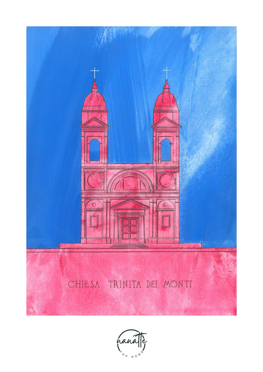 affiche de l'église de la Trinité des Monts à Rome