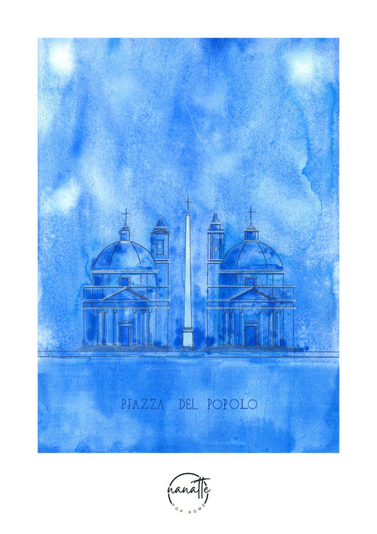 affiche des églises de la piazza del Popolo à Rome