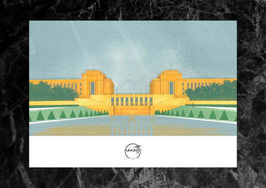 Affiche picturale Palais de Chaillot Trocadéro dans une cuisine à l'esprit bistrot parisien