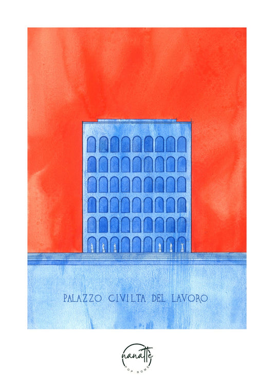 affiche du palais de la Civilisation Italienne à Rome