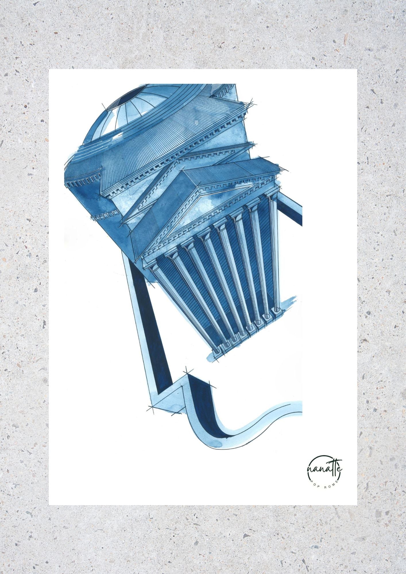 Affiche picturale du Panthéon en vue aérienne