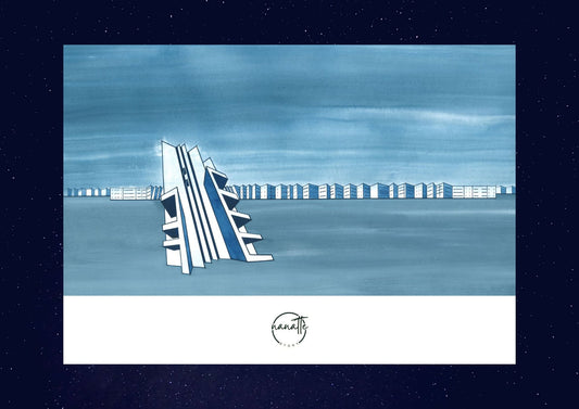 Affiche picturale paysages d'architectures imaginaires carcérales