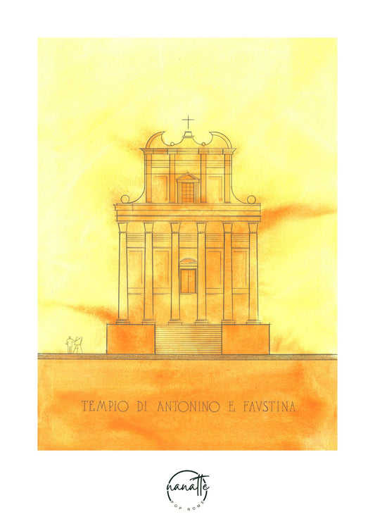 affiche du temple d'Antonin et Faustine à Rome