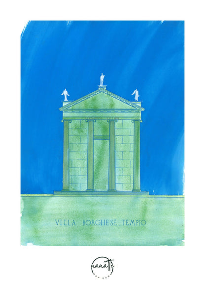 affiche du temple d'Esculape à Rome
