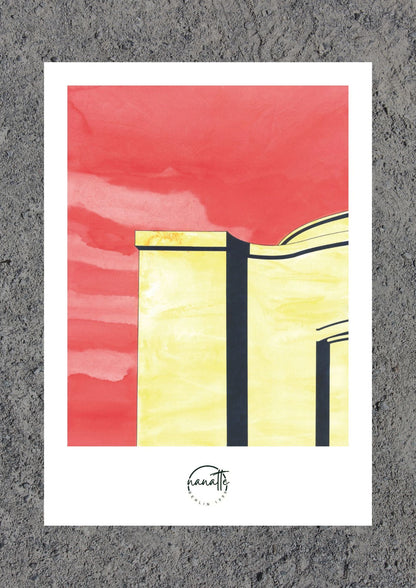 Affiche picturale architectural théâtre Volksbühne Berlin