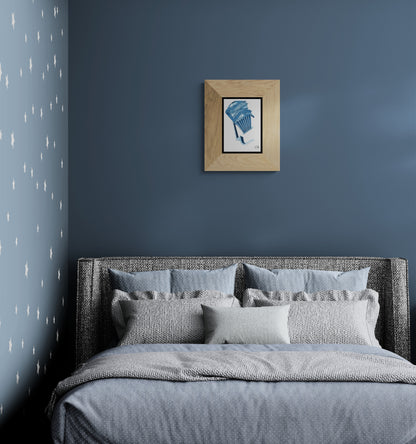 Une affiche picturale Panthéon Rome au-dessus d'un lit mur étoilé 