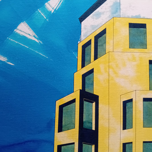 dessin d'un immeuble berlinois avec bow-window 
