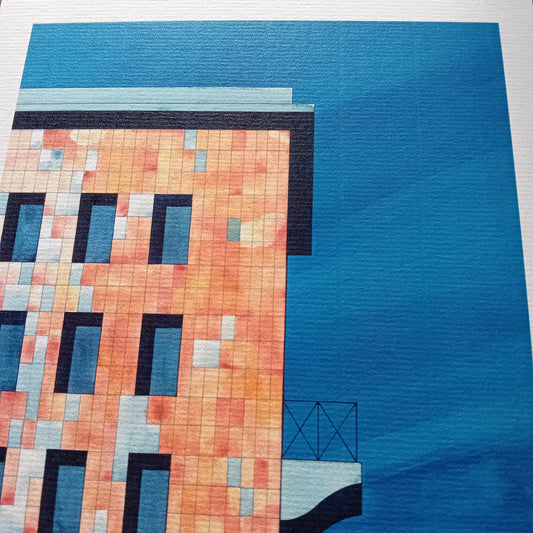 dessin de la façade en briques d'un immeuble berlinois 