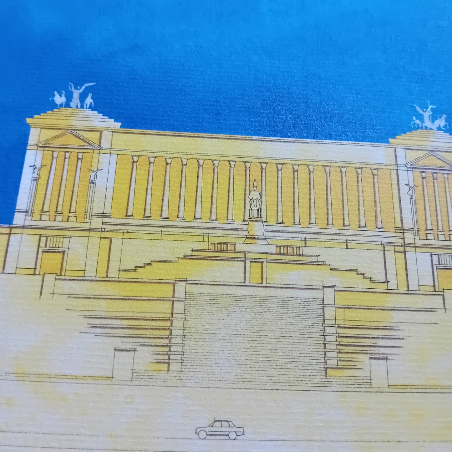dessin monument  Victor Emmanuel II à Rome