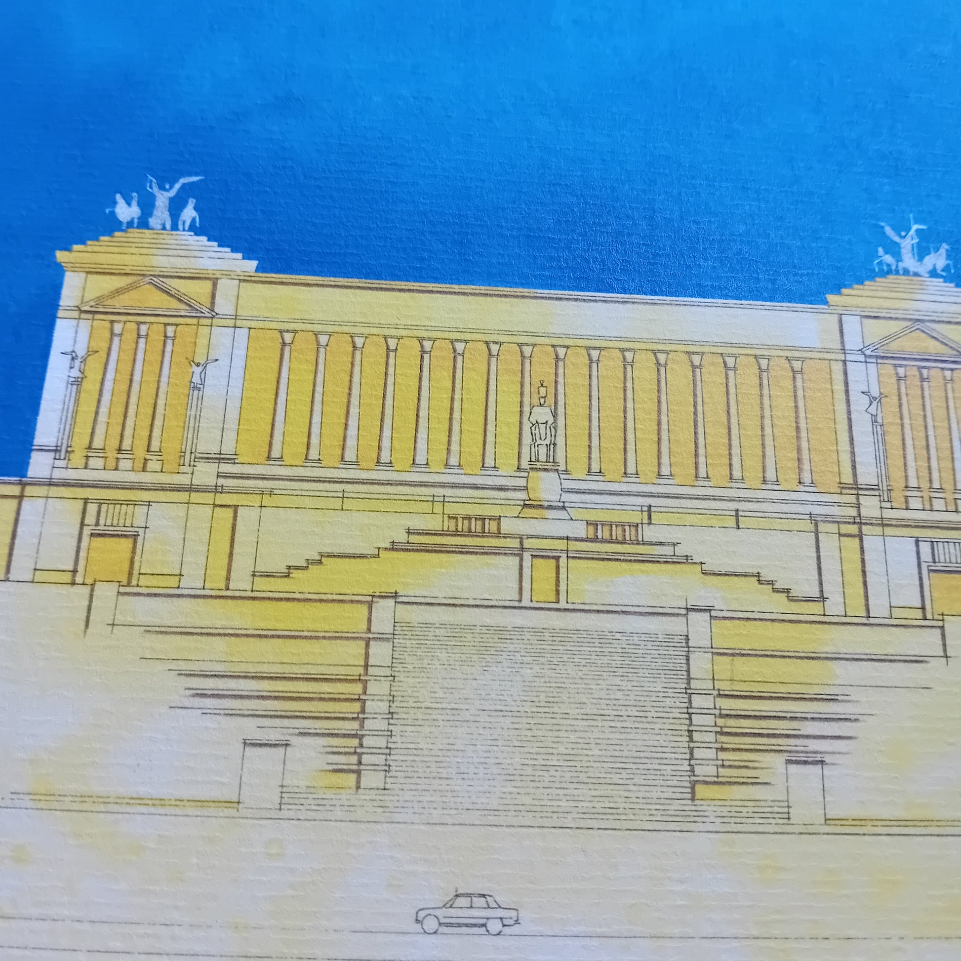 dessin monument  Victor Emmanuel II à Rome