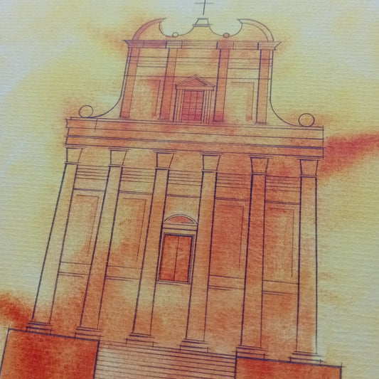 dessin du temple d'Antonin et Faustine à  Rome